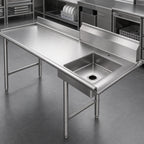 Thumbnail image #3 for Klinger's Trading SDT72L 72-Inch x 30-Inch Left-to-Right Soiled Dishtable with 20-Inch x 20-Inch Pre-Rinse Sink