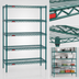 Thumbnail image #3 for Eagle Group Valu-Gard 5-Tier Wire Starter Shelving Unit, 60W x 21D x 86H, Green Epoxy Finish