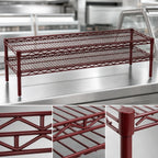 Thumbnail image #3 for Eagle Group QuadTruss HDFCM1430R 2-Tier Front Case Wire Shelving Unit, 30W x 14D x 14H, Red Epoxy