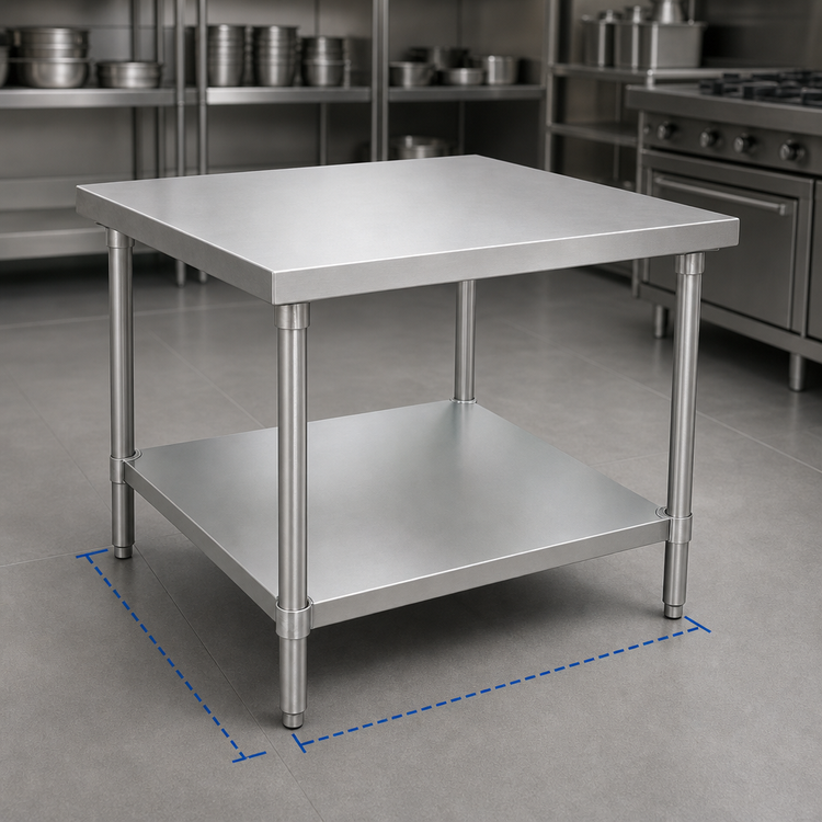 Product image #3 for Advance Tabco 30" x 30" 18-Gauge Stainless Steel Undershelf for Work Tables