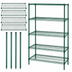 Thumbnail image #3 for Quantum Wire Shelving Starter Kit, 42W x 21D x 54H, 5 Shelves, Green Epoxy Finish