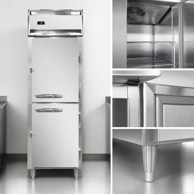 Product image #3 for Continental Refrigerator D1FSNSSHD Designer Line One-Section Shallow Depth Reach-In Freezer with Half-Height Solid Doors