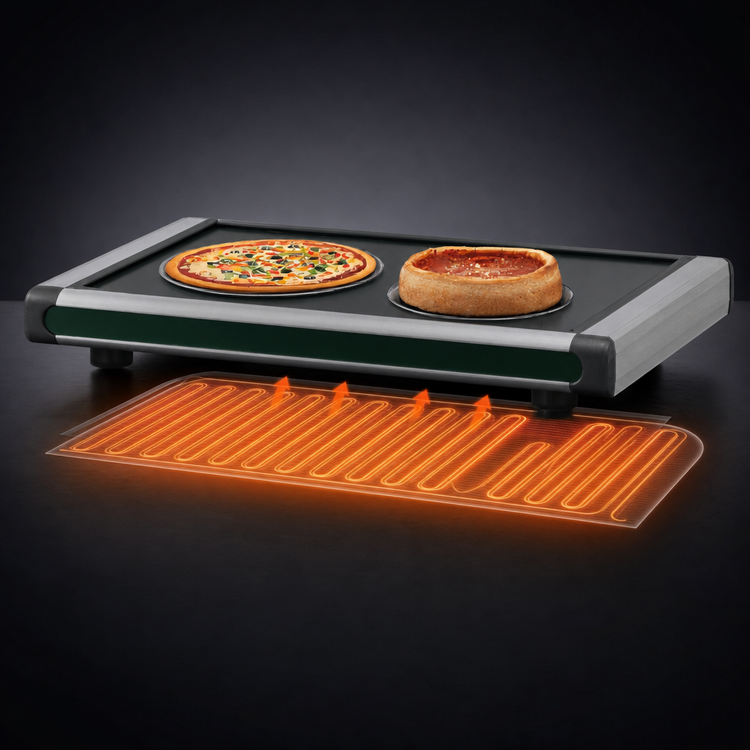 Product image #3 for Hatco Glo-Ray Designer Portable Heated Shelf, Freestanding, 48.25-Inch Wide, 3 Full-Size Pan Capacity