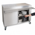 Thumbnail image #3 for BK Resources 60-Inch x 30-Inch Stainless Steel Serving Counter with Sliding Door and Drop Shelf