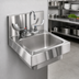 Thumbnail image #3 for Glastender WH-14 Wall-Mount Stainless Steel Hand Sink with Gooseneck Faucet