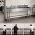 Thumbnail image #3 for Advance Tabco 96-Inch Multiwash Freestanding Hand Sink with 3 Faucet Hole Sets