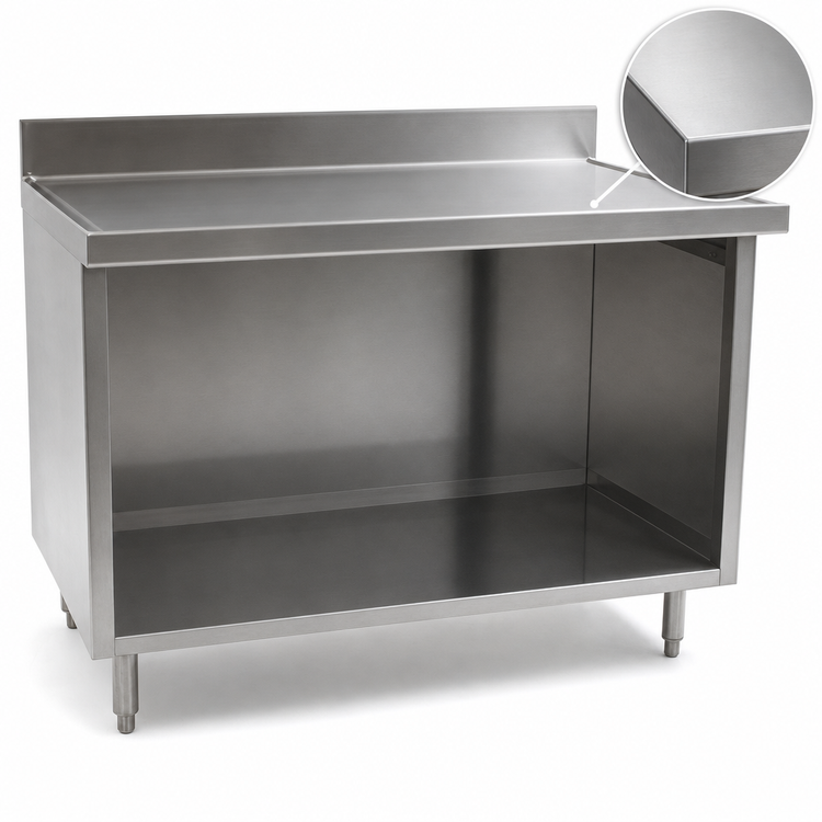 Product image #3 for Eagle Spec-Master Marine Counter Edge Open Front Work Table Cabinet, 96W x 30D, 14/304 Stainless Steel