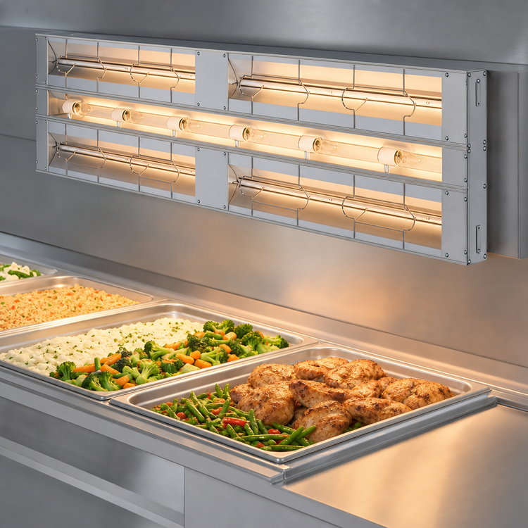 Product image #3 for Hatco Glo-Ray Lighted Double Infrared Strip Heater, 18 Inch Wide, Aluminum, 620 Watts