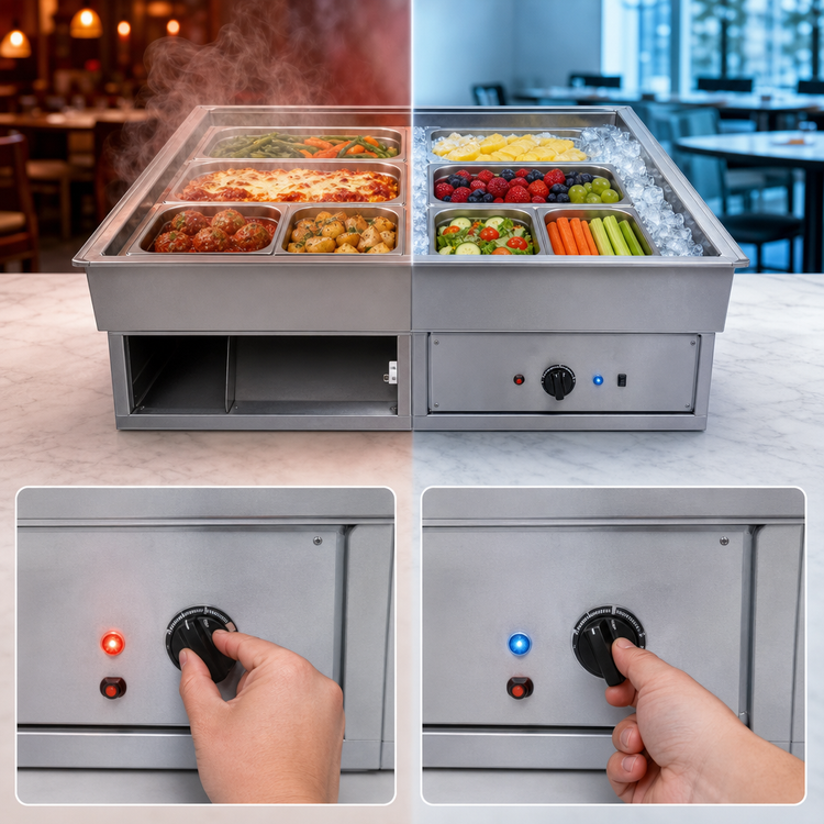 Product image #3 for Atlas Metal RM-HP-6 6-Pan Hot/Cold Drop-In Food Well