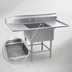 Thumbnail image #3 for Eagle Group Spec-Master FN Series One-Compartment Floor Model Stainless Steel Sink with 36-Inch Left Drainboard, 59-1/2 x 27 Inches, 14-Gauge Top