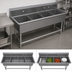 Thumbnail image #3 for John Boos Pro-Bowl 4-Compartment Freestanding Stainless Steel Sink with 10-Inch Backsplash