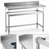 Thumbnail image #3 for 84-Inch x 30-Inch Aluminum Work Table with 16-Gauge 304 Stainless Steel Top and 6-Inch Backsplash