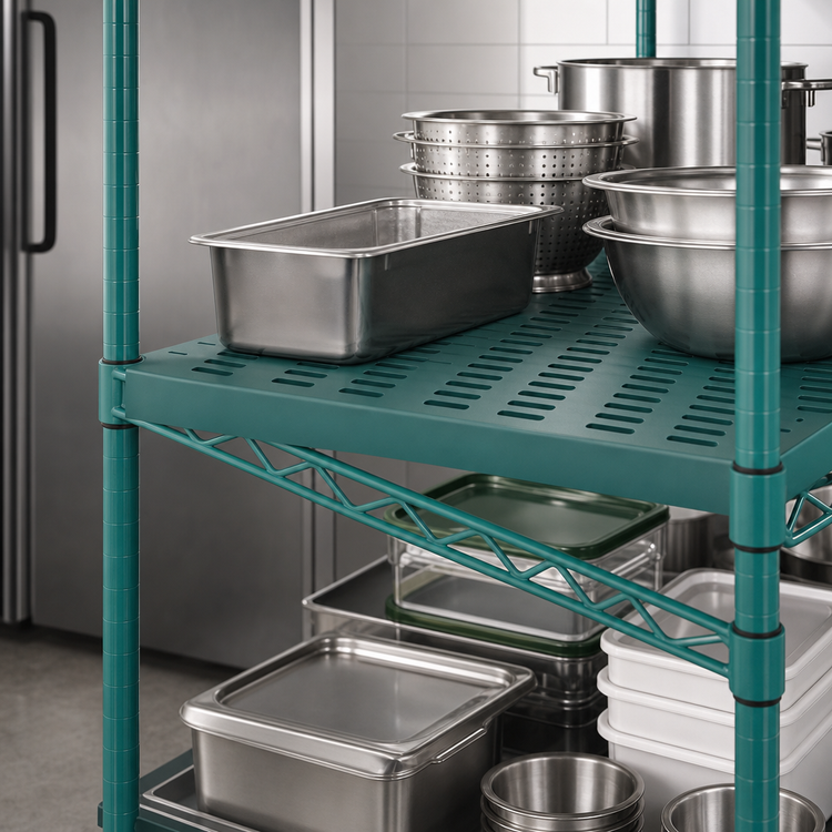 Product image #3 for QuadPlus Solid Polymer Shelf Mat with MICROGARD Antimicrobial Protection, 72 x 18 Inches, Green