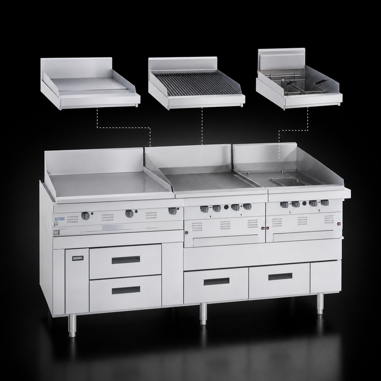 Product image #3 for Garland Arctic Fire 68-Inch Self-Contained Stainless Steel 4-Drawer Freezer Base