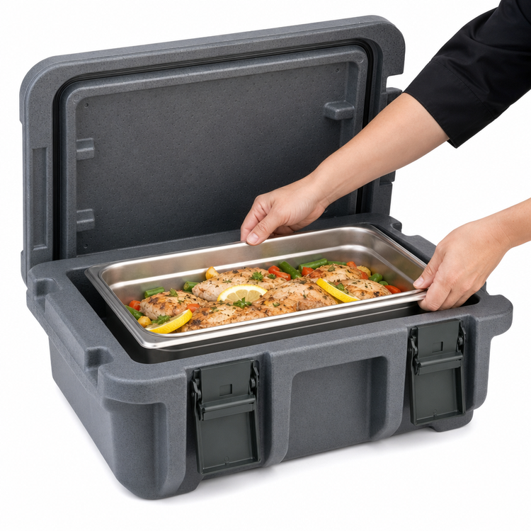 Product image #4 for Cambro Ultra Pan Carriers UPC140 Non-Electric Top-Loading Insulated Food Pan Carrier for 1 Full-Size GN Pan, Granite Gray