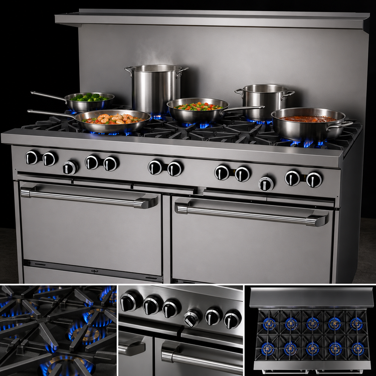 Product image #3 for Garland G Starfire Pro Series 60-Inch Gas Restaurant Range with 10 Open Burners and 2 Standard Ovens