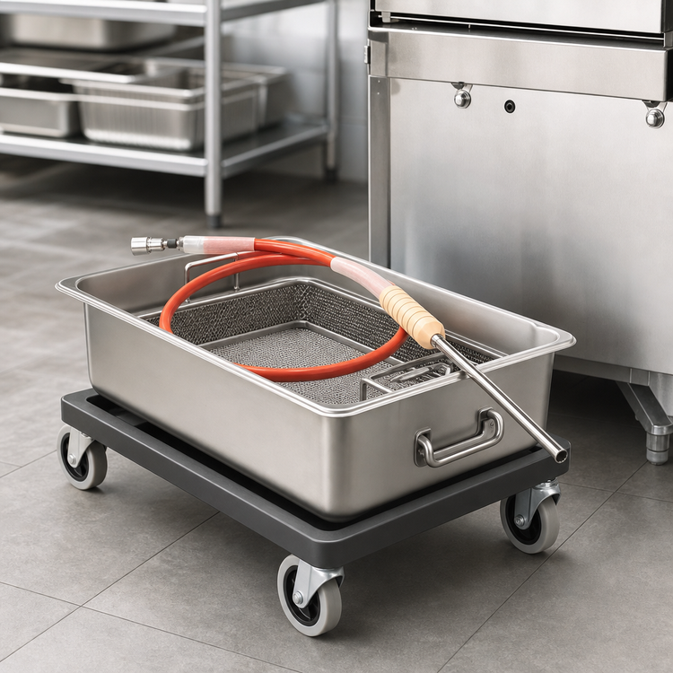 Product image #3 for Filter Pan Dolly for Two-Well Capacity Filter Pan, Compatible with OGA/OEA/OFG/OFE-342 Open Fryers