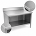 Thumbnail image #3 for John Boos Open-Front Cabinet Base Work Table with 14-Gauge Stainless Steel Top, 5-Inch Backsplash, 36 x 24 Inches