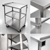 Thumbnail image #3 for Stainless Steel 3-Shelf Bussing Cart - 600 lb Capacity, 39.5 Inches W x 21.75 Inches D, 4 Casters (2 with Bumpers)