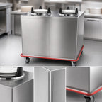 Thumbnail image #3 for Carter-Hoffmann (Middleby) EPDHT2S12 Enclosed Heated Plate Dispenser Cart, 2-Silo, for 12-Inch Round Plates, Stainless Steel
