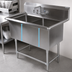 Thumbnail image #3 for John Boos Pro-Bowl 2-Compartment 14-Gauge Stainless Steel Floor Sink with 18