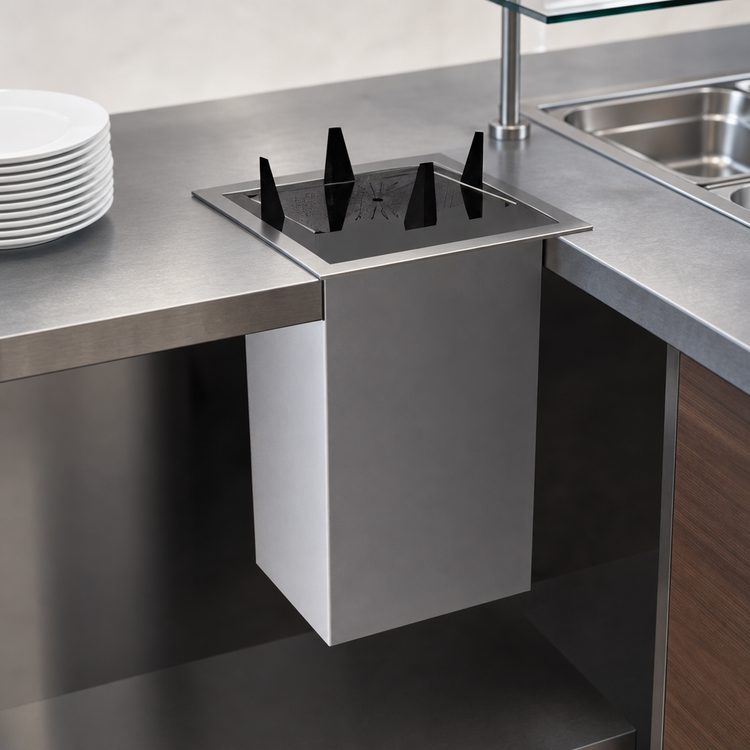 Product image #3 for Atlas Metal Drop-In Unheated Oval Platter Dispenser, Open Frame, Stainless Steel