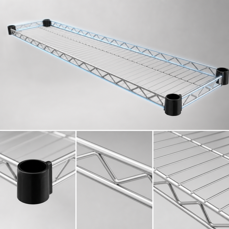Product image #3 for QuadTruss Quad-Adjust 72-Inch x 21-Inch Stainless Steel Wire Shelf, 600 lb Capacity