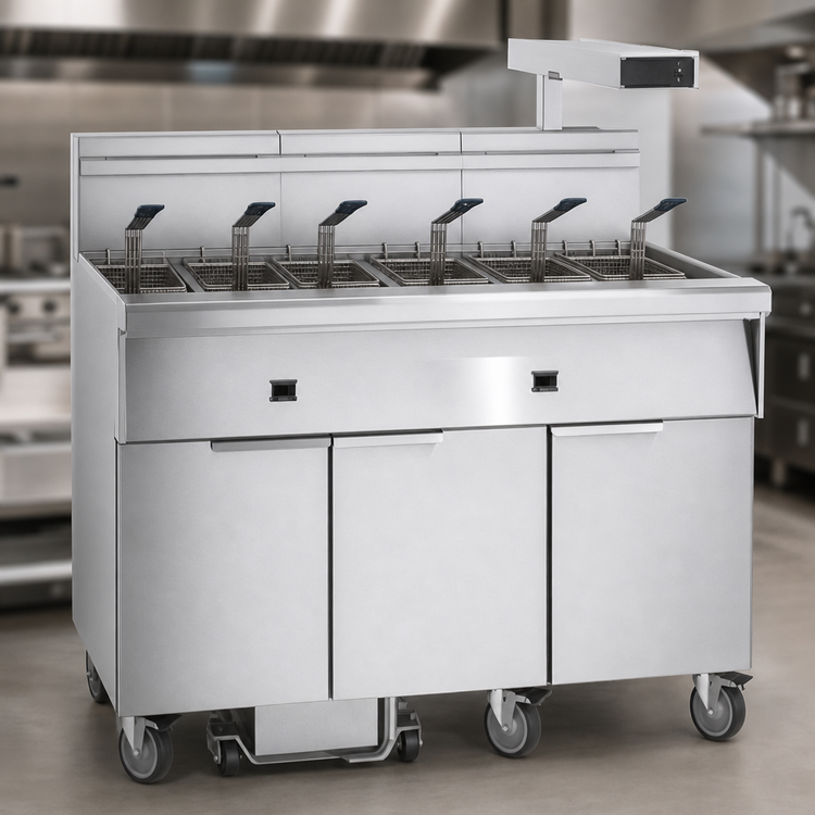 Product image #3 for Imperial 5-Battery Electric Floor Fryer with Built-In Filter System and Dump Station