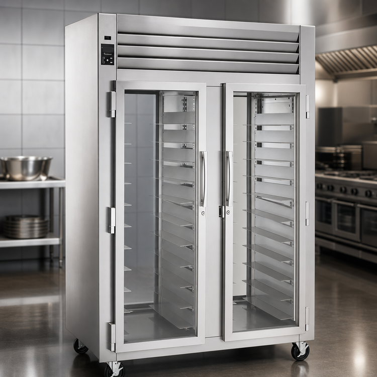 Product image #3 for Traulsen Spec-Line R Series Pass-Thru Heated Holding Cabinet, 2-Section, Standard Depth, Full-Height Glass Doors