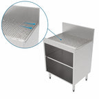 Thumbnail image #4 for Perlick Corporation Quick Ship TSF24SC-STK 24-Inch Freestanding Stainless Steel Underbar Storage Cabinet with Drainboard, 6-Inch Backsplash, and Shelf