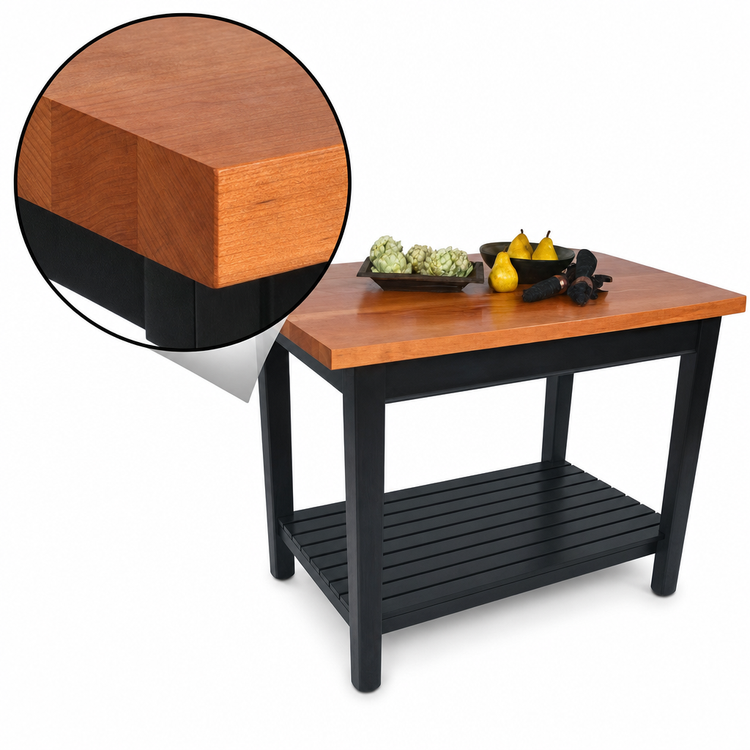 Product image #3 for John Boos Rouge et Noir Le Classique 48-Inch x 25-Inch American Cherry Island Work Table with Undershelf