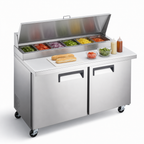 Thumbnail image #3 for Hurakan by Equip.me 48-Inch Mega Top Refrigerated Sandwich Prep Table, 2-Door, 9.5 Cu. Ft.