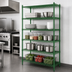 Thumbnail image #3 for Steel Works Stainless Heavy Duty 5-Tier Green Epoxy Wire Shelving Unit, 18 x 60 x 84 Inches