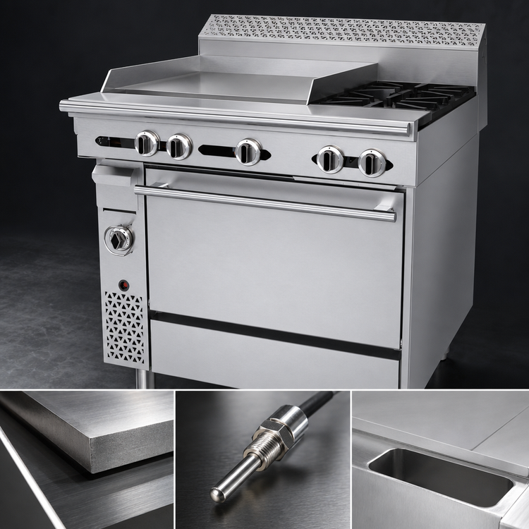 Product image #3 for Garland Cuisine Series Heavy Duty 36-Inch Gas Range with Thermostatic 24-Inch Griddle, Two Open Burners, and Standard Oven