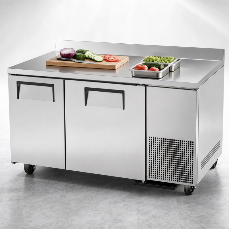Product image #3 for True 60.25-Inch Two-Section Deep Worktop Refrigerator with Stainless Steel Top and Rear Splash