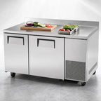 Thumbnail image #3 for True Mfg. - General Foodservice TWT-60-32-HC 60.25-Inch Two-Section Deep Worktop Refrigerator with Stainless Steel Top and Rear Splash