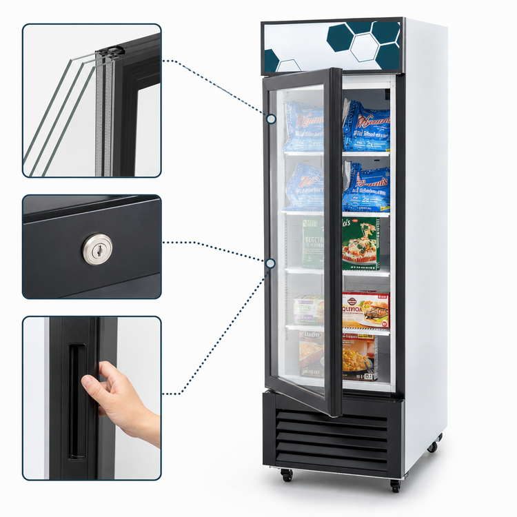 Product image #3 for Migali Competitor Series® C-23FM-HC 27-Inch Wide 23 Cu. Ft. Reach-In Glass Door Freezer Merchandiser