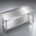 Thumbnail image #3 for Advance Tabco EG-307 84-Inch x 30-Inch Equipment Stand with 14-Gauge Stainless Steel Top, Galvanized Base, and Adjustable Undershelf