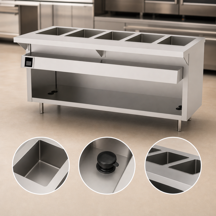 Product image #3 for Thurmaduke EW-5-DLPG Deluxe Ganged Waterless Well Unit, 5-Pan
