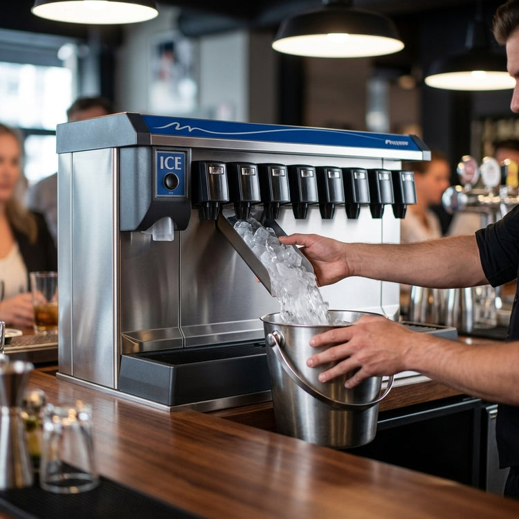 Product image #2 for Follett Vision VU155B8LL Low Profile 8-Valve Ice/Beverage Dispenser with Left Ice Dispense