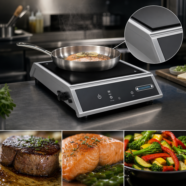 Product image #3 for Vollrath MPI4-1800S 4-Series Medium Power Countertop Induction Range with Temperature Control, 1 Burner, 1800W