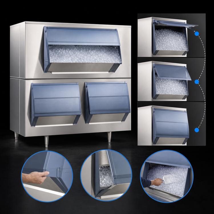 Product image #3 for Follett SmartGATE SG4600-72 Double Door Upright Ice Bin with 4640 lb Capacity