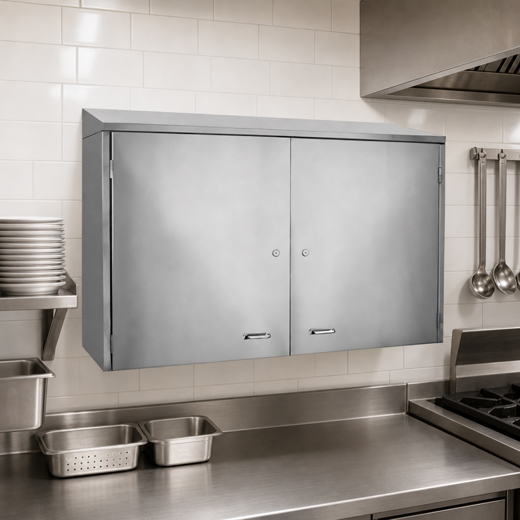 Product image #3 for Glastender Wall-Mounted Stainless Steel Cabinet with Hinged Doors, 30W x 15D x 32H Inches