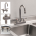 Thumbnail image #3 for BK Resources Evolution Deck Mount Manual Faucet with 4-Inch Centers and 4-1/2-Inch Gooseneck Spout