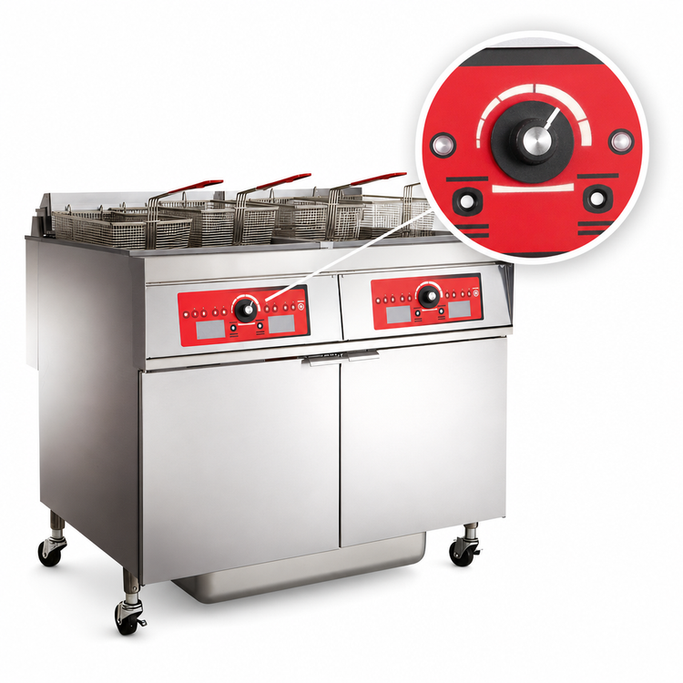 Product image #4 for Vulcan 2ER50AF 2-Battery Free-Standing Electric Fryer with Built-In KleenScreen PLUS Filtration, 50 lb. Per Vat