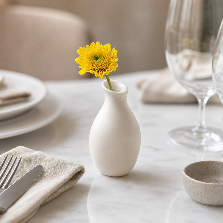 Product image #3 for American Metalcraft White Ceramic Bud Vase, 2 Inch Dia. x 3-7/8 Inch H