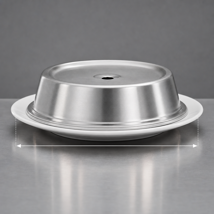 Product image #3 for Vollrath Round Stainless Steel Satin Finish Plate Cover for 10-15/16 to 11-Inch Plates