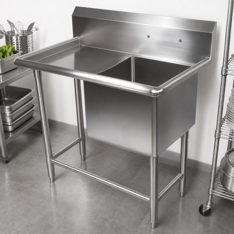 Product image #3 for John Boos Pro-Bowl 1-Compartment Sink with Left Drainboard, 52-3/16 Inch W x 29-1/2 Inch D x 44-1/16 Inch H