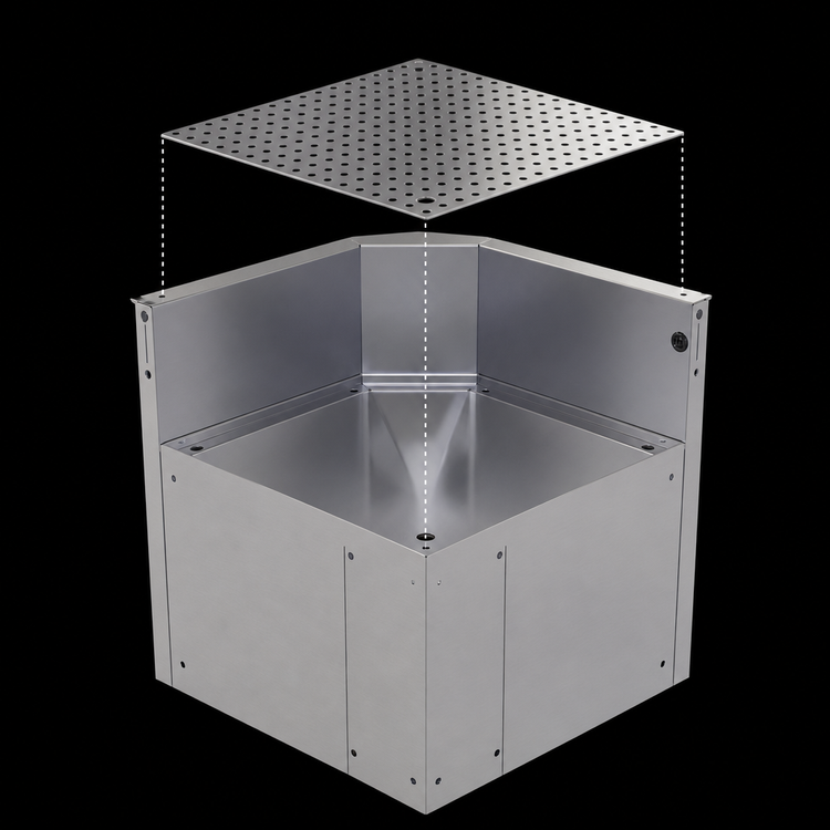 Product image #3 for Glastender Underbar Inside Rectangle Corner Drainboard, 19-Inch x 19-Inch, No Legs