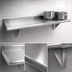 Thumbnail image #3 for Advance Tabco 72 Inch x 15 Inch Wall-Mounted 304 Stainless Steel Shelf, 16 Gauge, Satin Finish